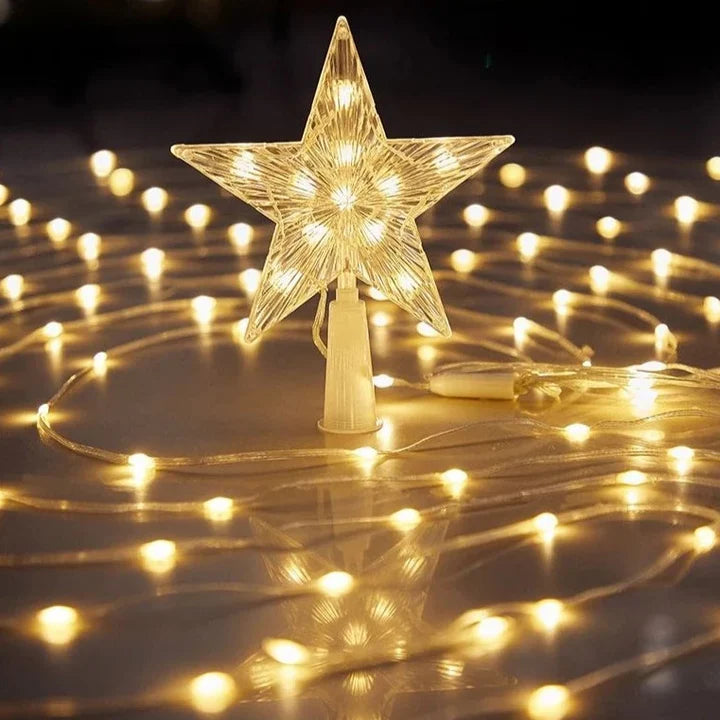 Luces digitales efecto cascada con estrella 🎄STAR MAX🌠 (Con panel solar +12 horas continuas de luz)